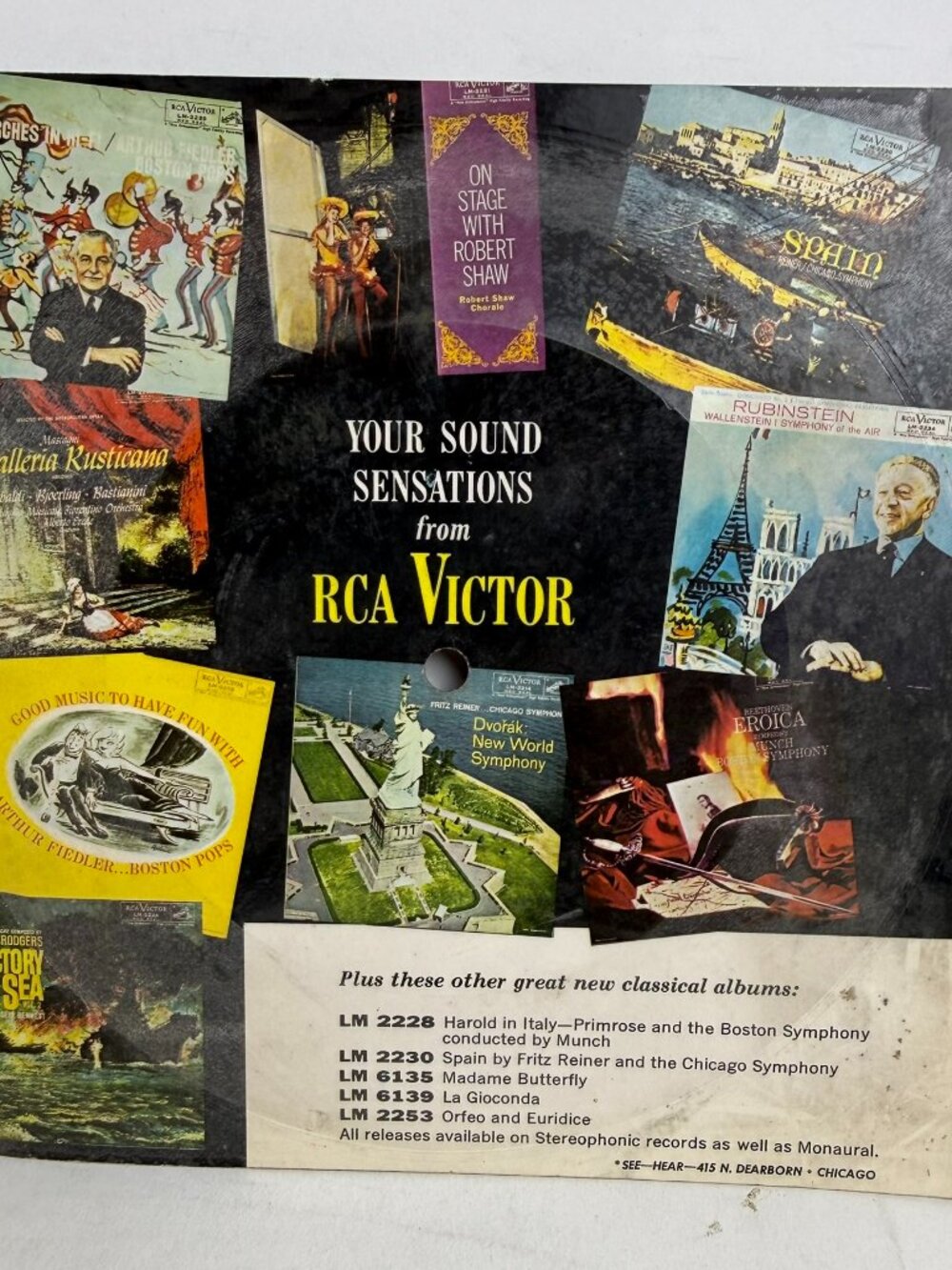 ⚠️Vinyl Poster Cover Only⚠️Vintage RCA Victor Record Inner Sleeve Advertising